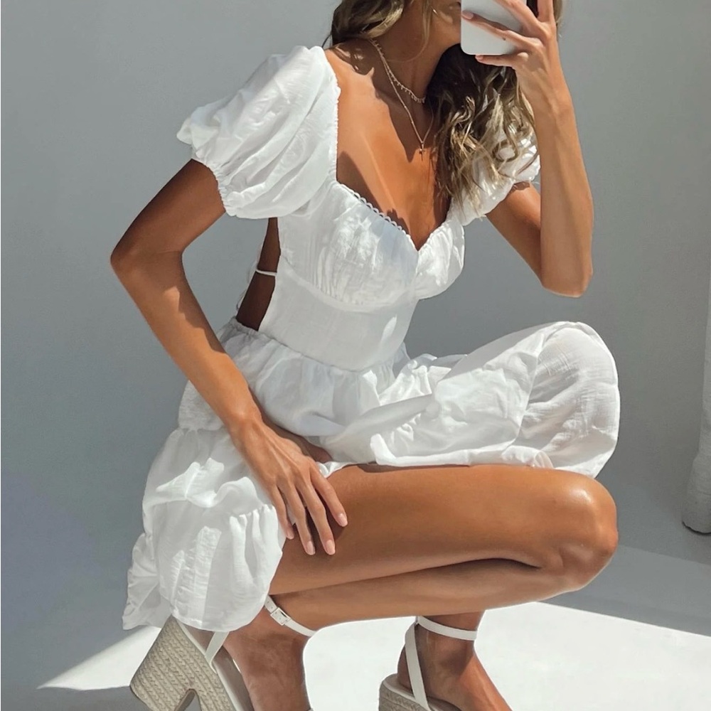 Princess Polly Ivory Textured Dress